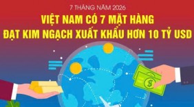 Việt Nam có 7 mặt hàng xuất khẩu trên 10 tỷ USD trong 7 tháng năm 2026